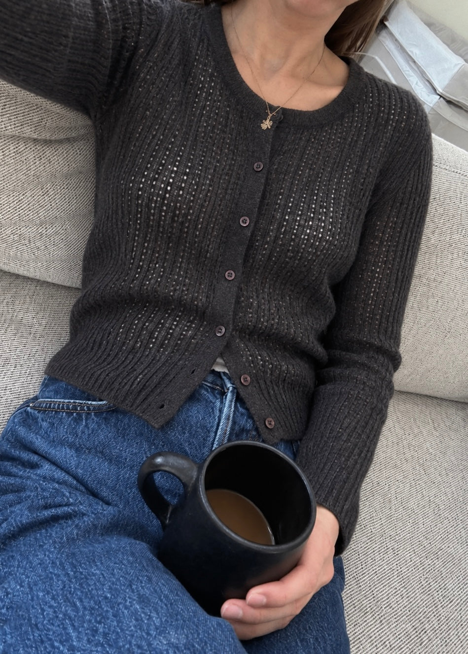 Basic Apparel Adi Cardigan Dark Grey Mel.