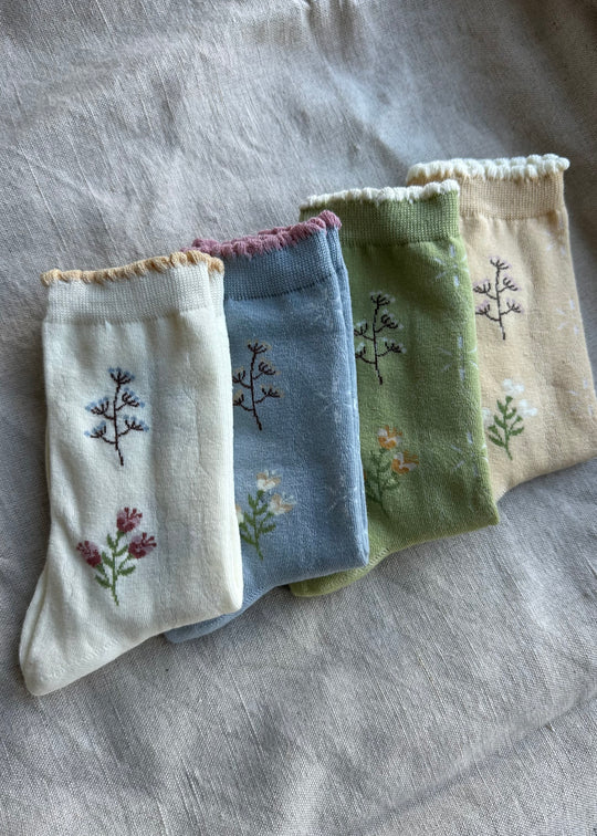 Plissé Copenhagen Josie socks green