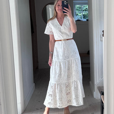 MBYM Shana-M broderie anglaise dress white