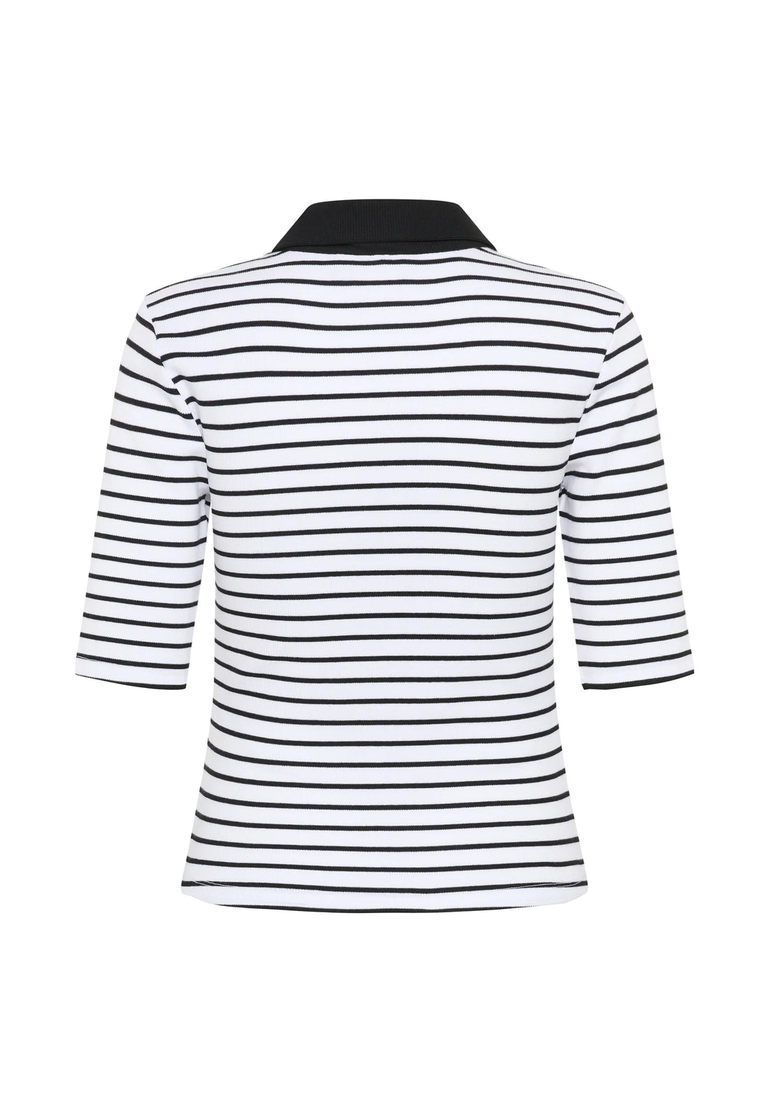 Gestuz GZdrew polo striped top Bright White Black striped