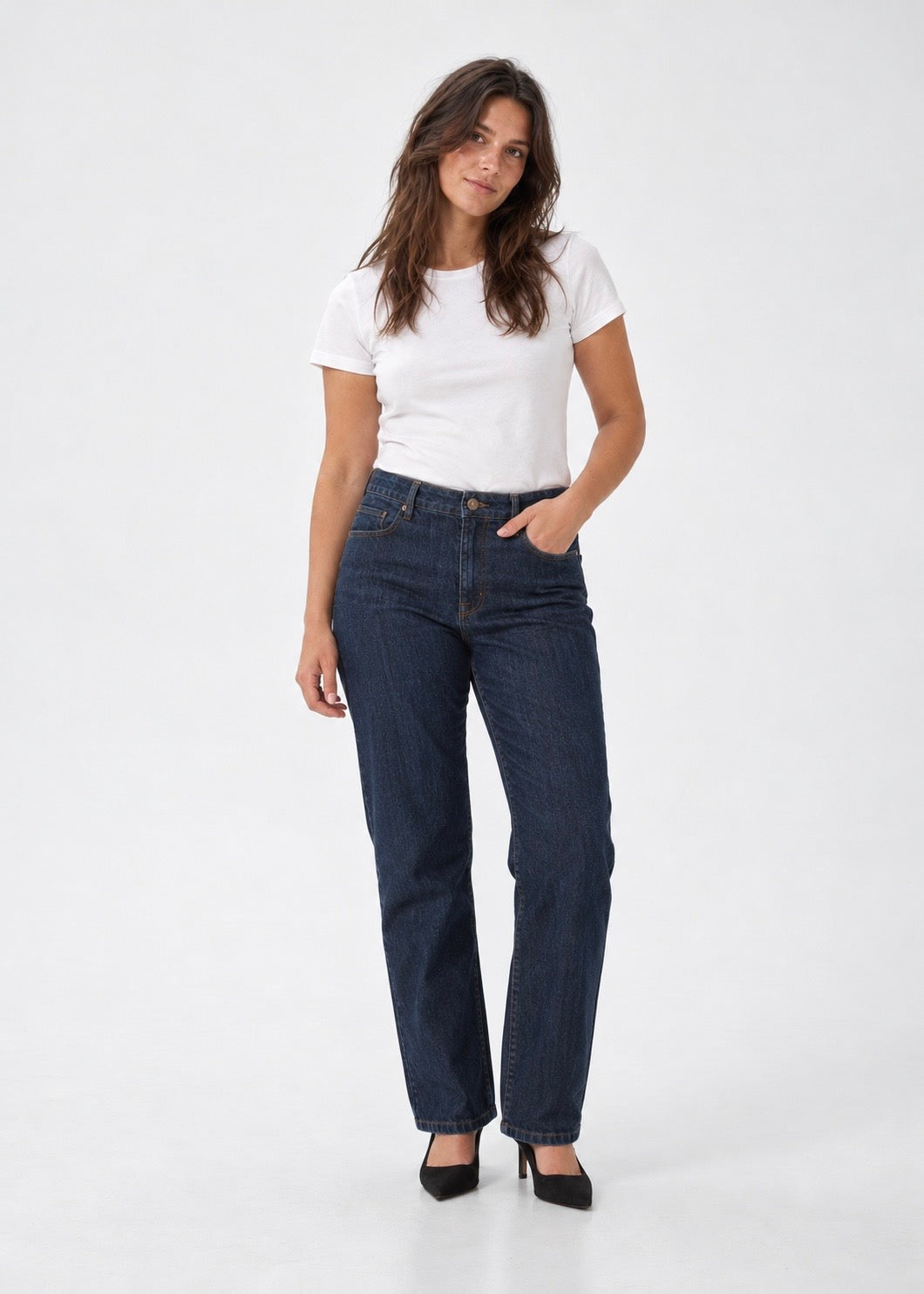 My Essential Wardrobe Jeans Straight 07 The Isa 139 Dark Blue Un-Wash