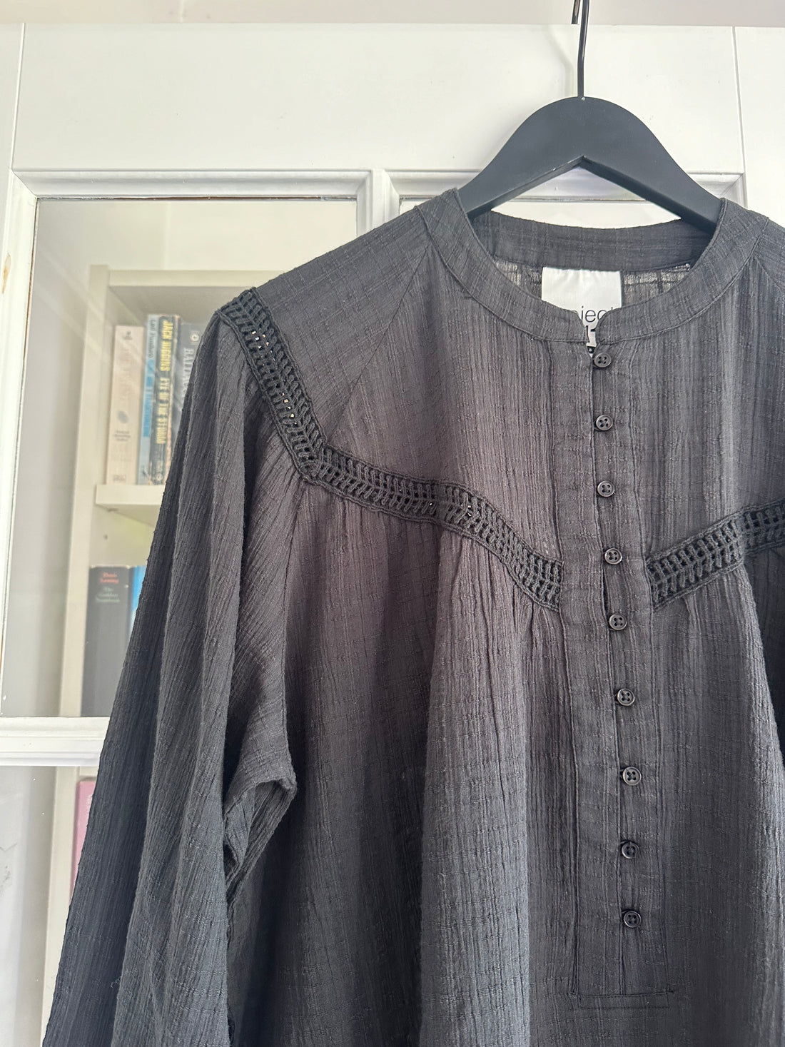 Project AJ117 Tuva Blouse Cotton Dobby Check Black