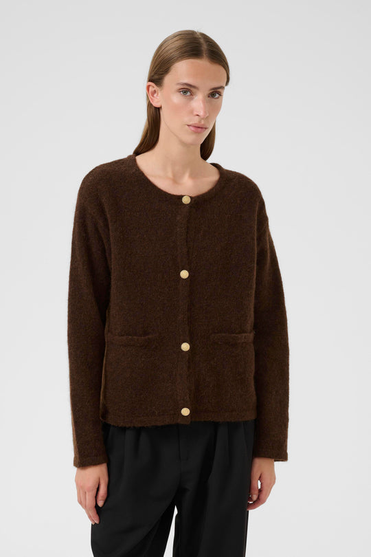 Karen by Simonsen KBZelda Round neck Cardigan Bracken