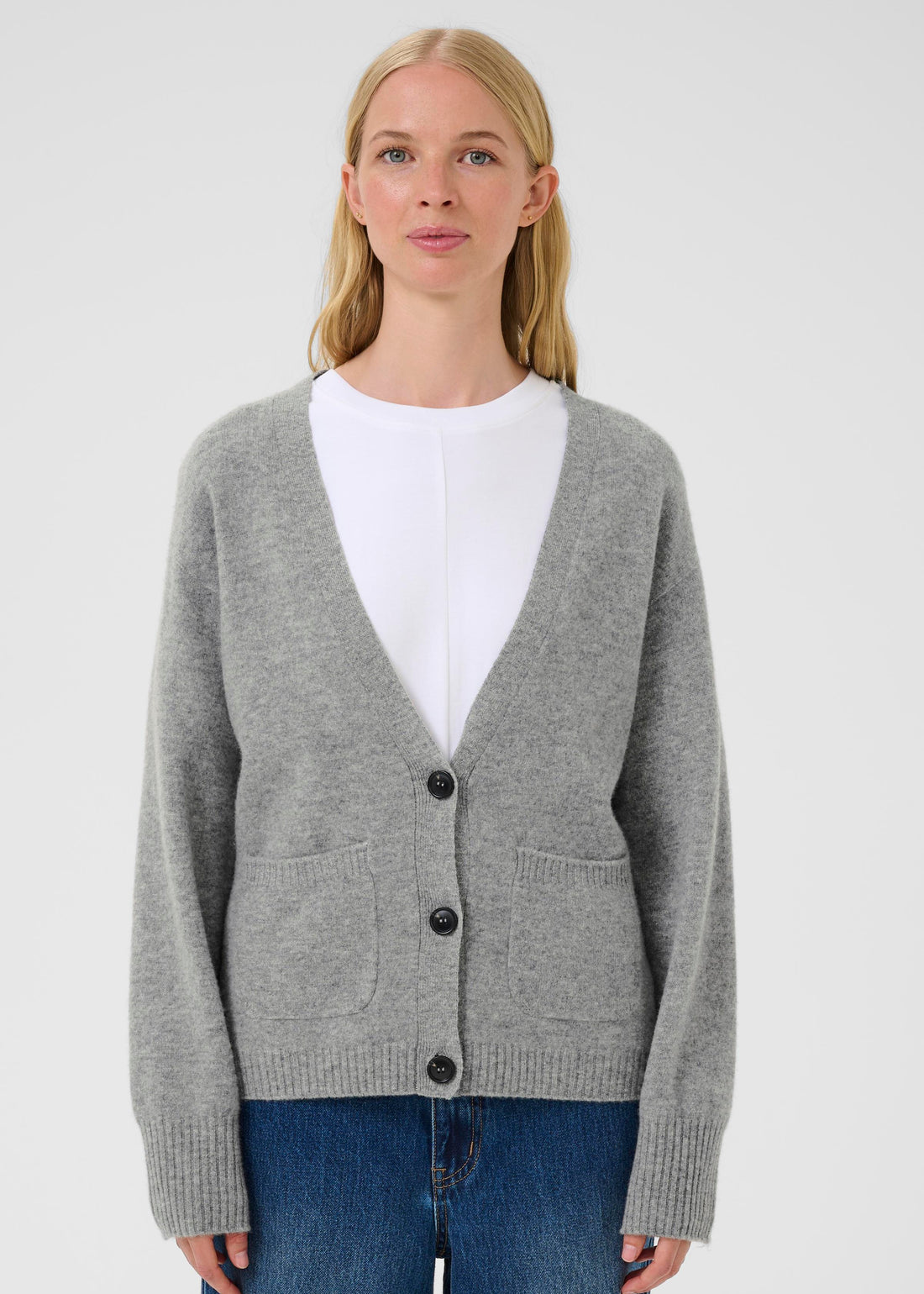 Karen by Simonsen KBAnemone Cardigan Medium Grey Melange