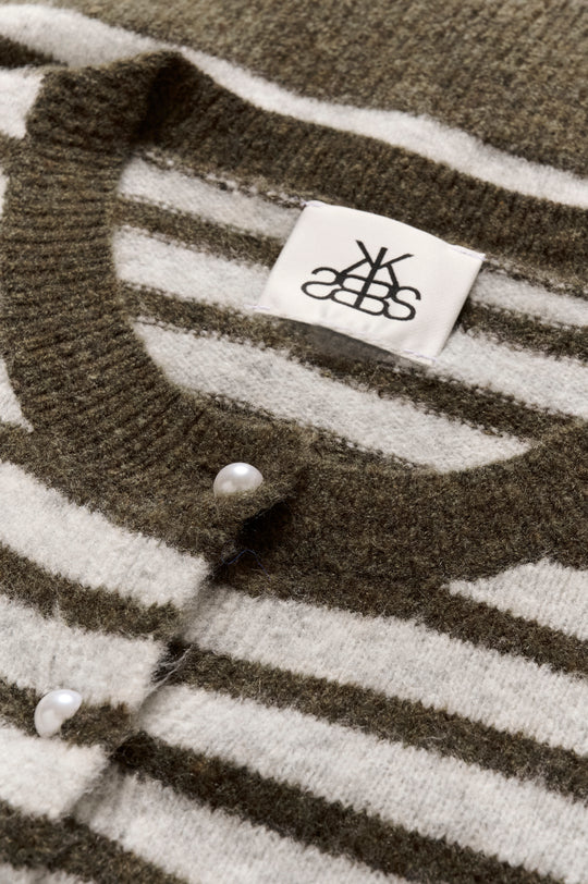 Karen by Simonsen KBNoabelle stripe Cardigan Chocolate Chip Melange Stripe