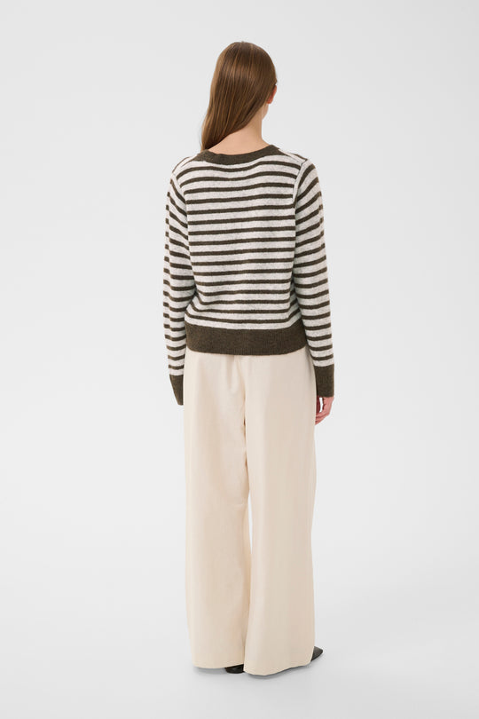 Karen by Simonsen KBNoabelle stripe Cardigan Chocolate Chip Melange Stripe