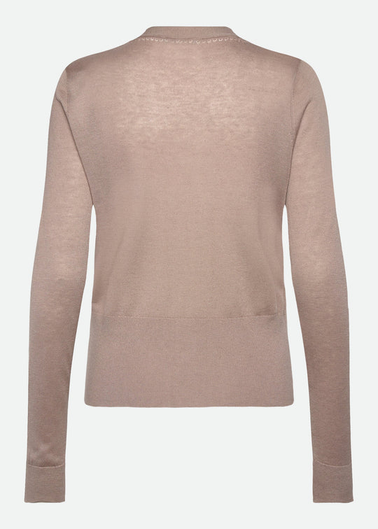 Rosemunde Samira Silk LS Cardigan Mocha Meringue