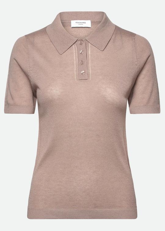 Rosemunde Samira Silk SS Polo Pullover Mocha Meringue