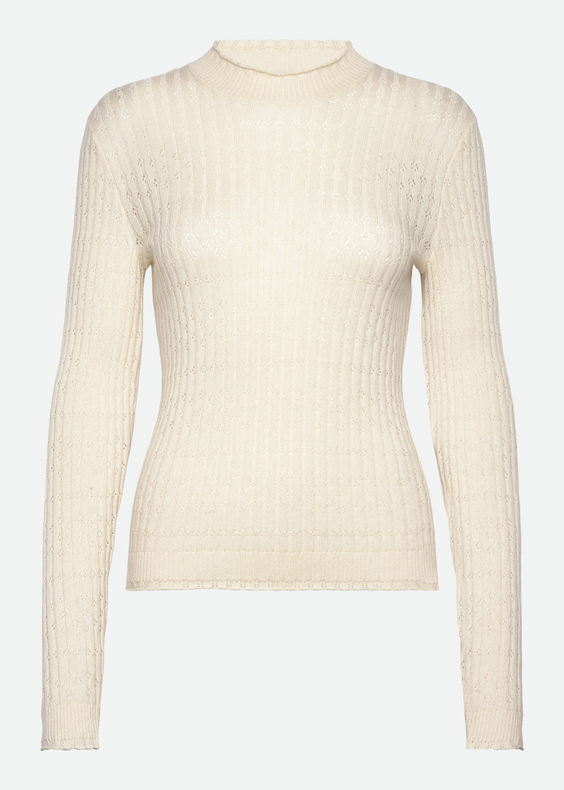 Rosemunde Sofia Pointelle LS Pullover Ivory