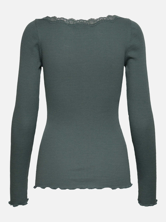 Rosemunde Baybay LS Boatneck Lace T-shirt Balsam Green