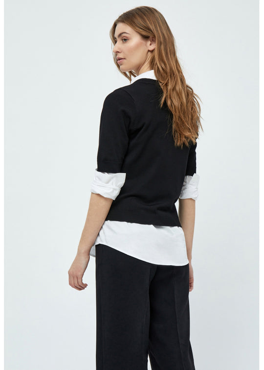MSMilla V-Neck Knit Tee black