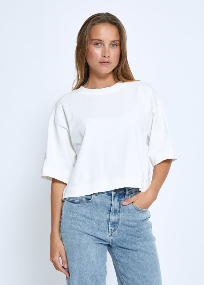 Minus MSGamma Cropped GOTS T-shirt Cloud Dancer