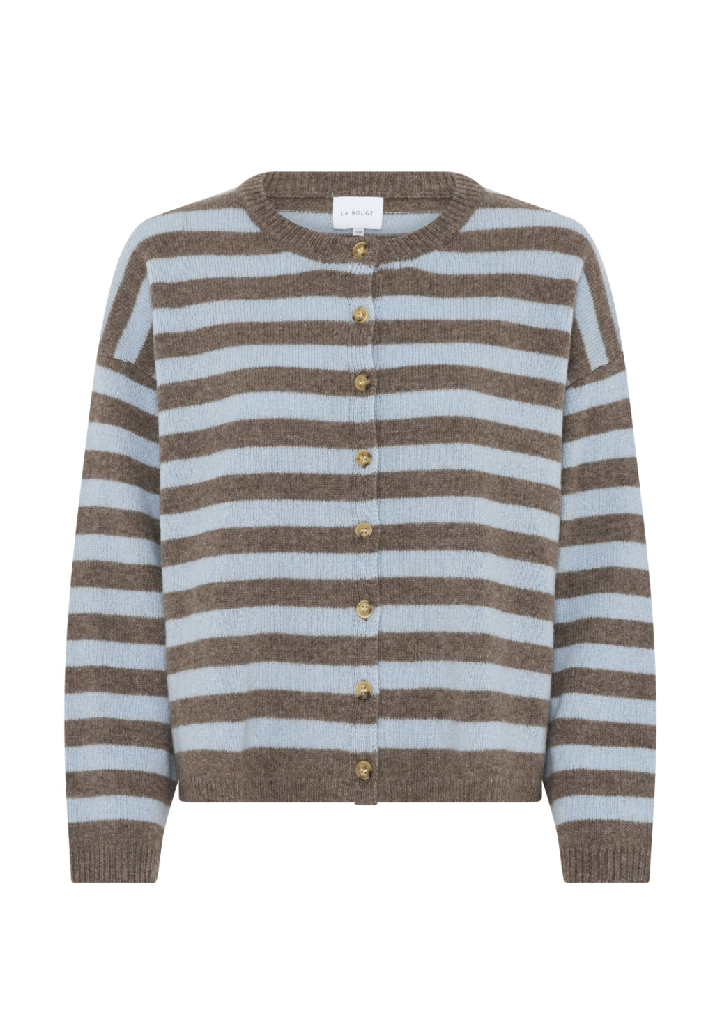 La Rouge Sisse Striped Cardigan Light Blue/Brown Stripe
