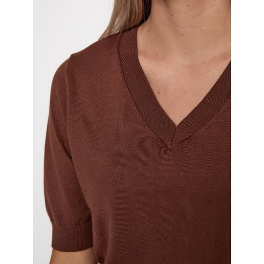 MSMilla V-Neck Knit Tee Tiramisu