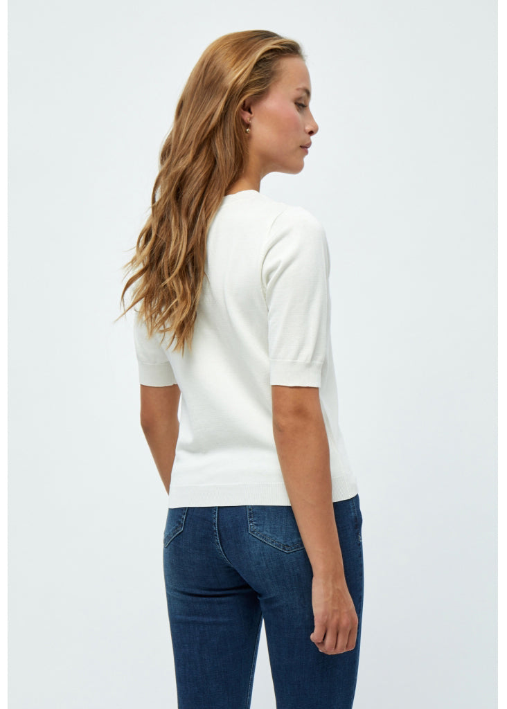 MSMilla V-Neck Knit Tee white