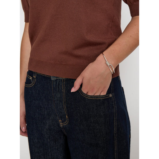 MSMilla V-Neck Knit Tee Tiramisu
