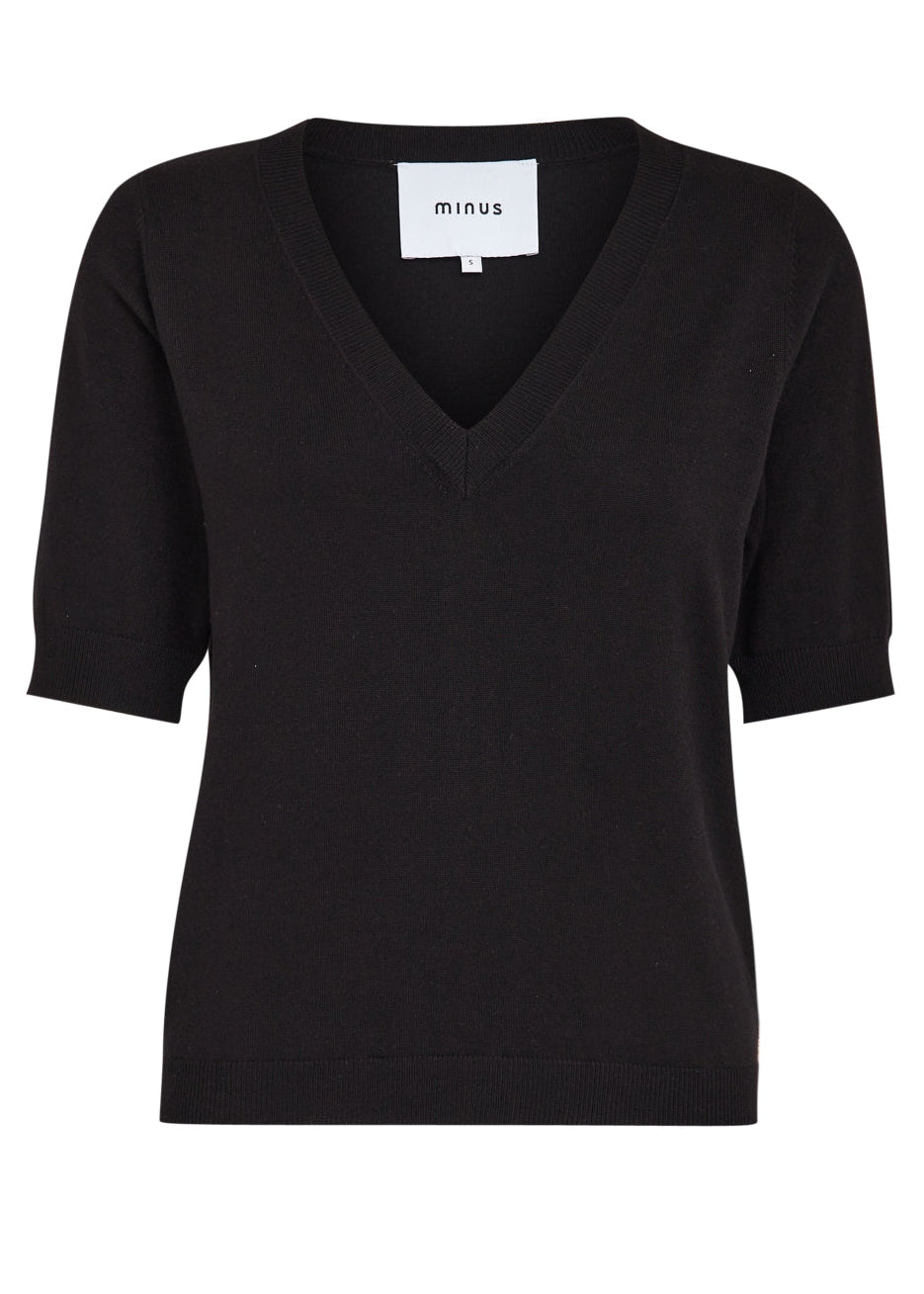 MSMilla V-Neck Knit Tee black
