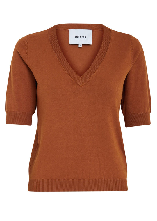MSMilla V-Neck Knit Tee Desert Sand