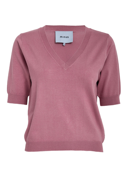 MSMilla V-Neck Knit Tee Mauve Orchid (rosa)