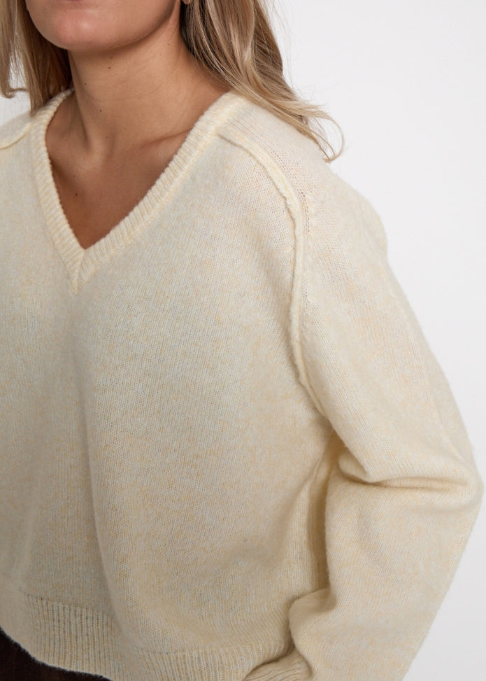 Peppercorn PCTirna RWS V-neck Pullover Fog Sand