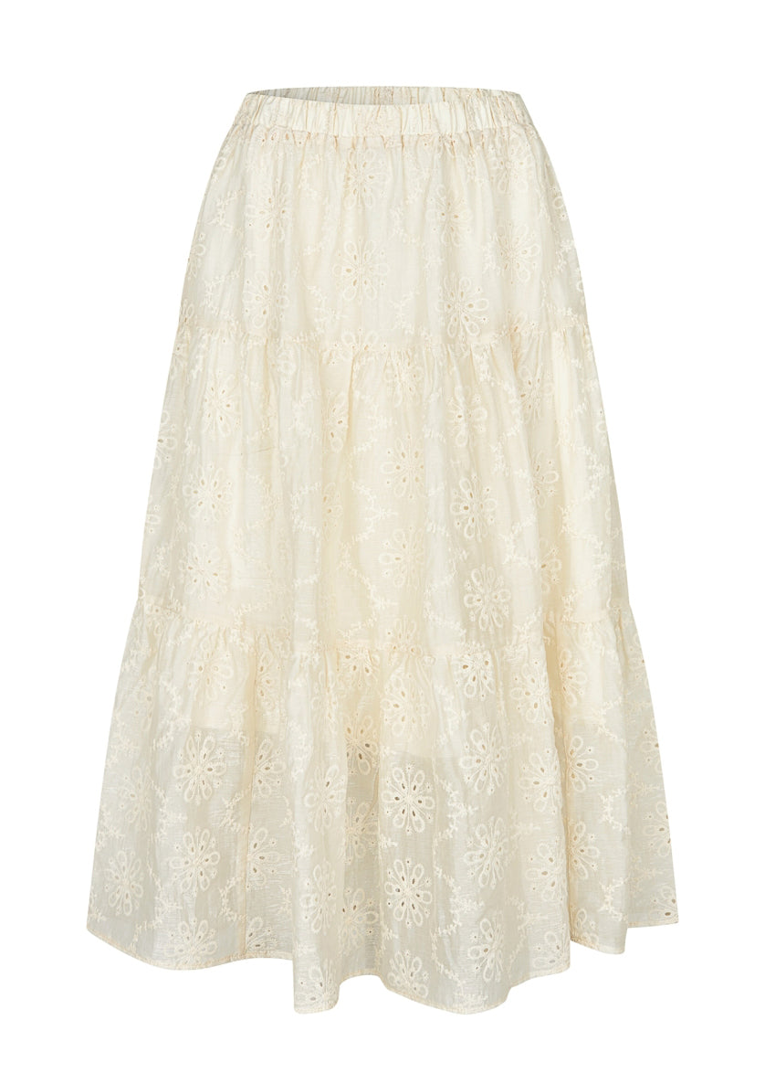 Lollys Laundry MorningLL Midi Skirt creme broderi anglaise