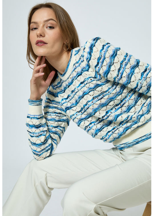 Minus MSKalima Round neck pullover blue bonnet