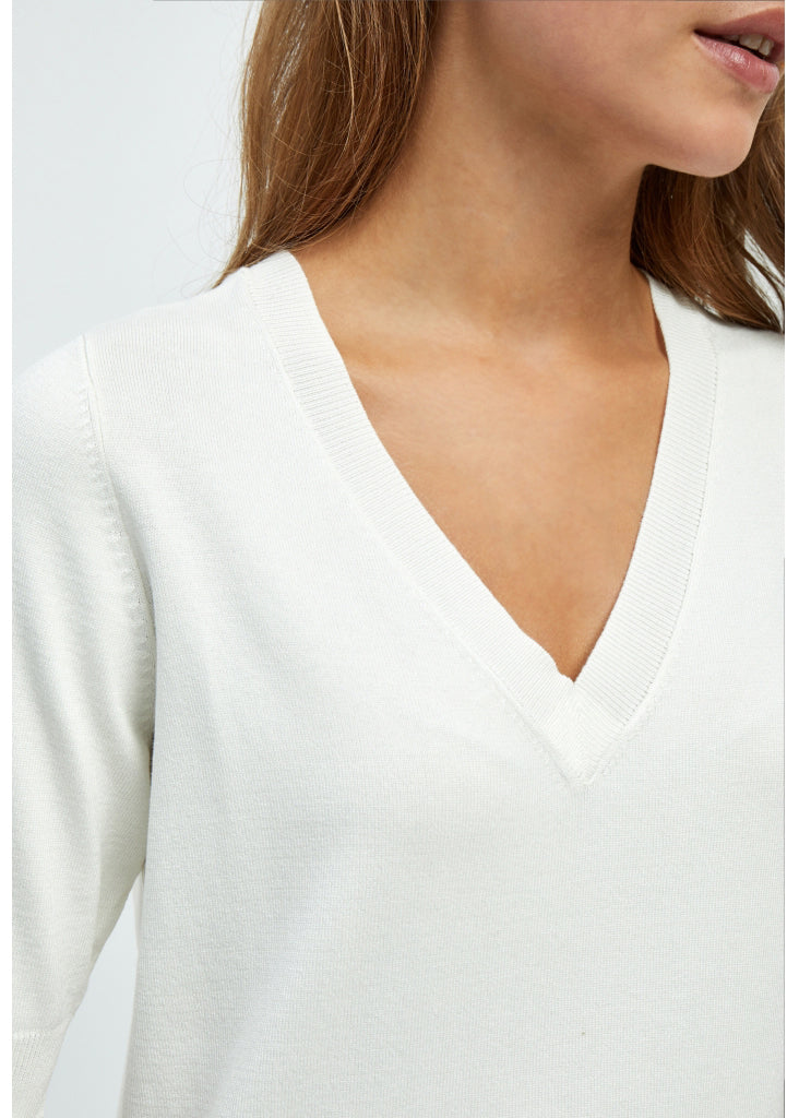 MSMilla V-Neck Knit Tee white
