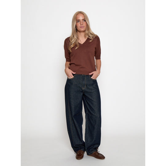 MSMilla V-Neck Knit Tee Tiramisu
