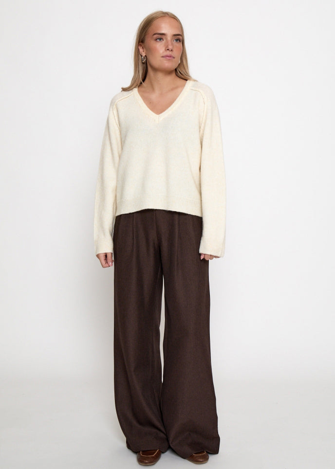 Peppercorn PCTirna RWS V-neck Pullover Fog Sand