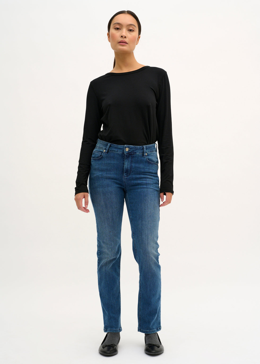 My Essential Wardrobe the Celina High straight medium blue