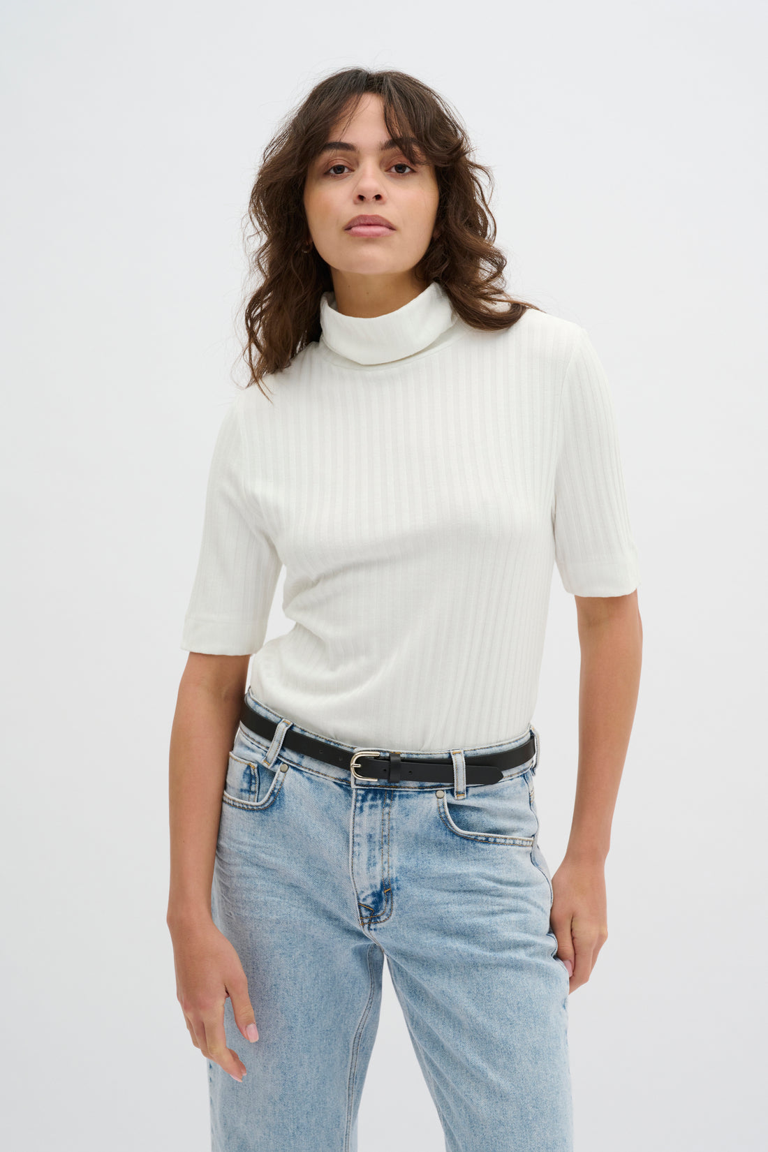 My Essential Wardrobe JanniMW Rollneck Blouse Snow White