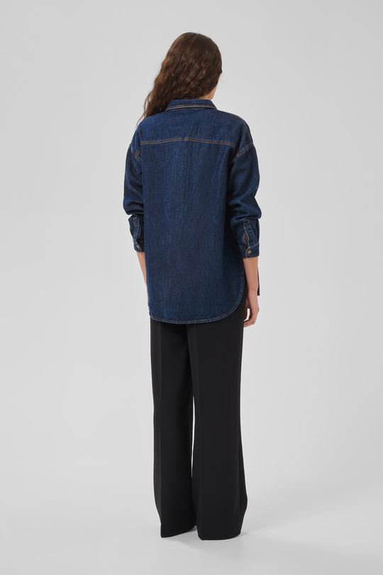 My Essential Wardrobe Denim Shirt MWHilma 171 Dark Blue Wash