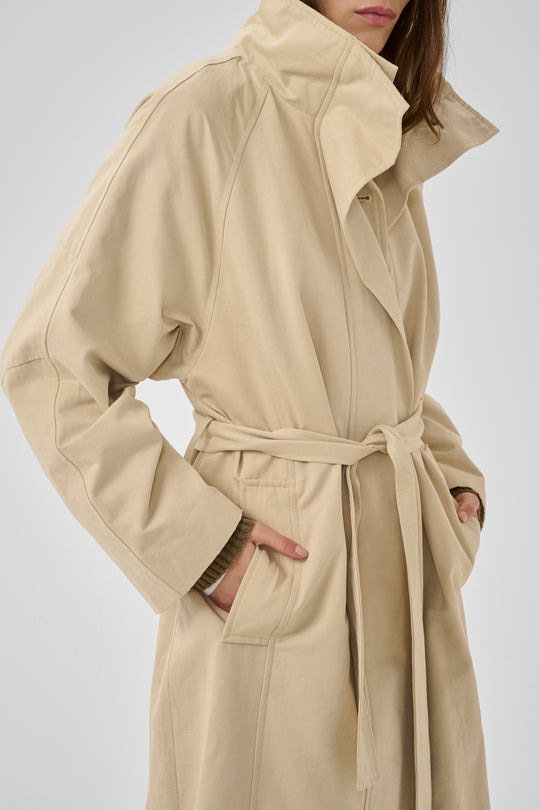 My Essential Wardrobe MWLyon Long Trenchcoat, Brown Rice