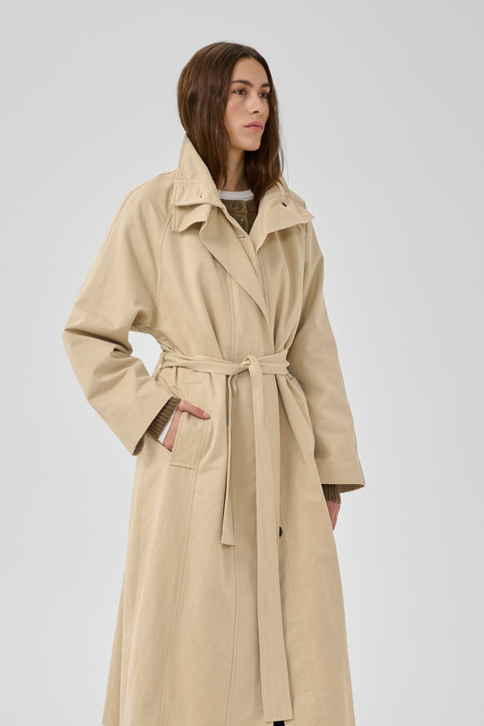 My Essential Wardrobe MWLyon Long Trenchcoat, Brown Rice