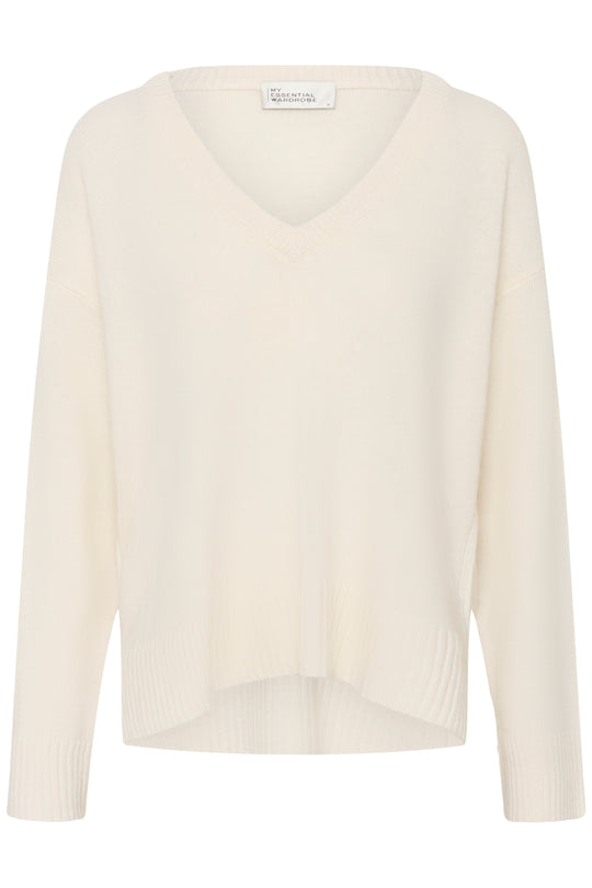 My Essential Wardrobe MWHuxi V-Neck Knit Pullover off-white