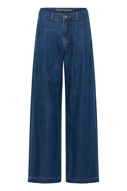 My Essential Wardrobe MWZito 171 High Wide Pant Medium Blue Wash