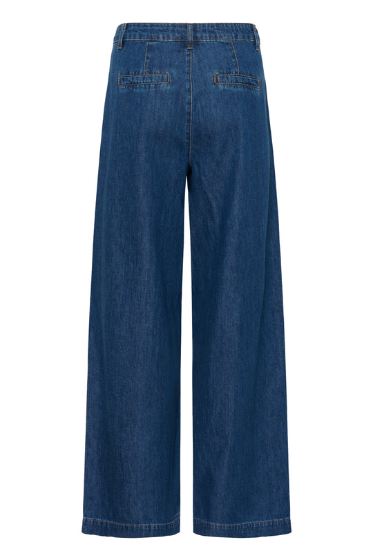 My Essential Wardrobe MWZito 171 High Wide Pant Medium Blue Wash