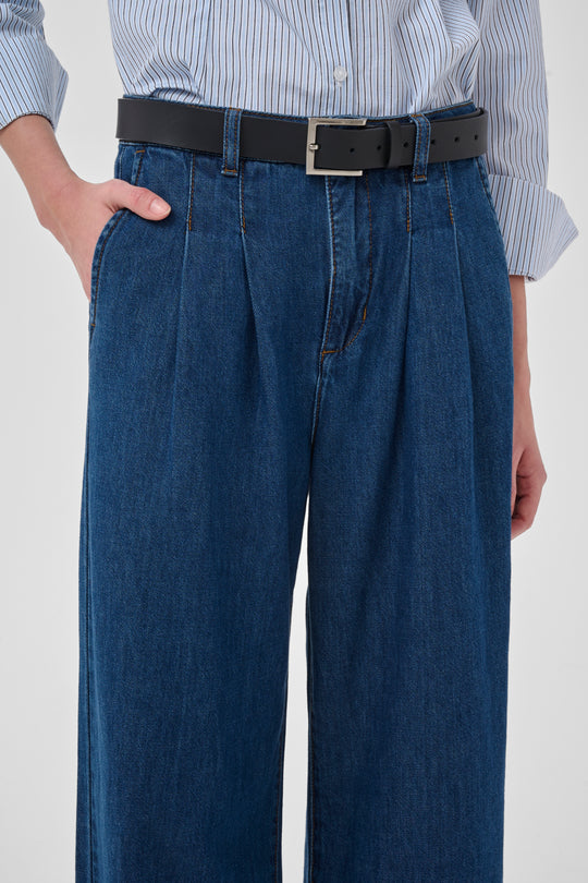 My Essential Wardrobe MWZito 171 High Wide Pant Medium Blue Wash