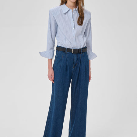 My Essential Wardrobe MWZito 171 High Wide Pant Medium Blue Wash