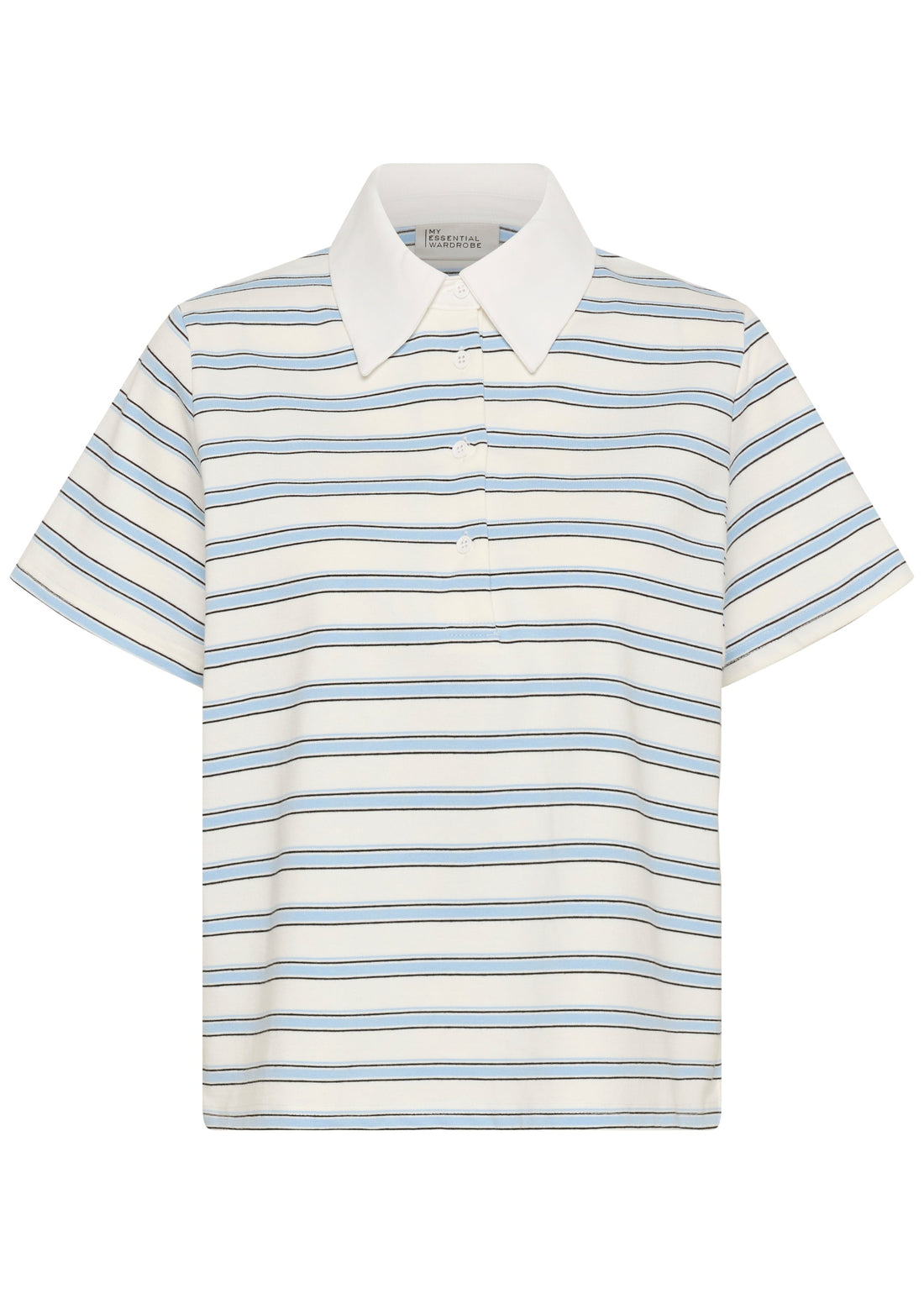 My Essential Wardrobe MWAsla Polo Tee Snow White Striped