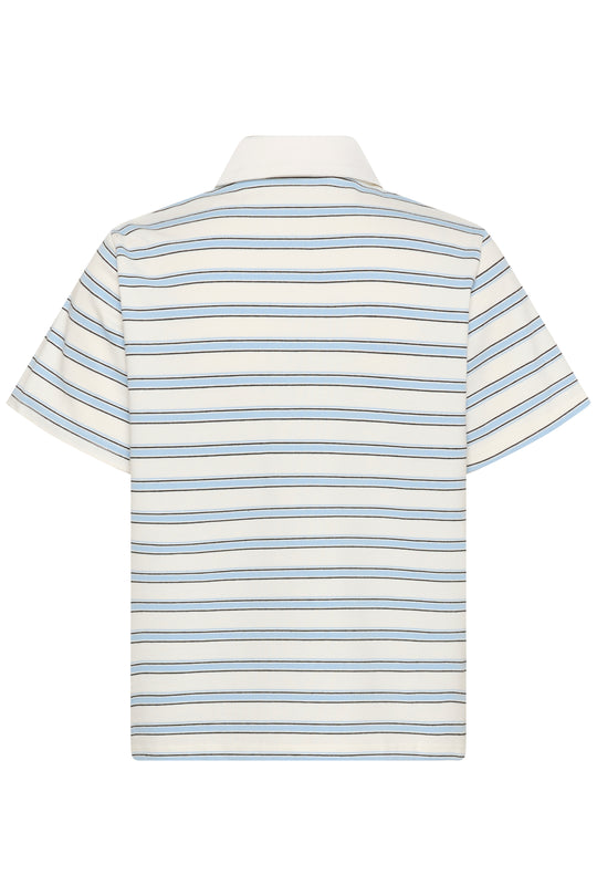 My Essential Wardrobe MWAsla Polo Tee Snow White Striped