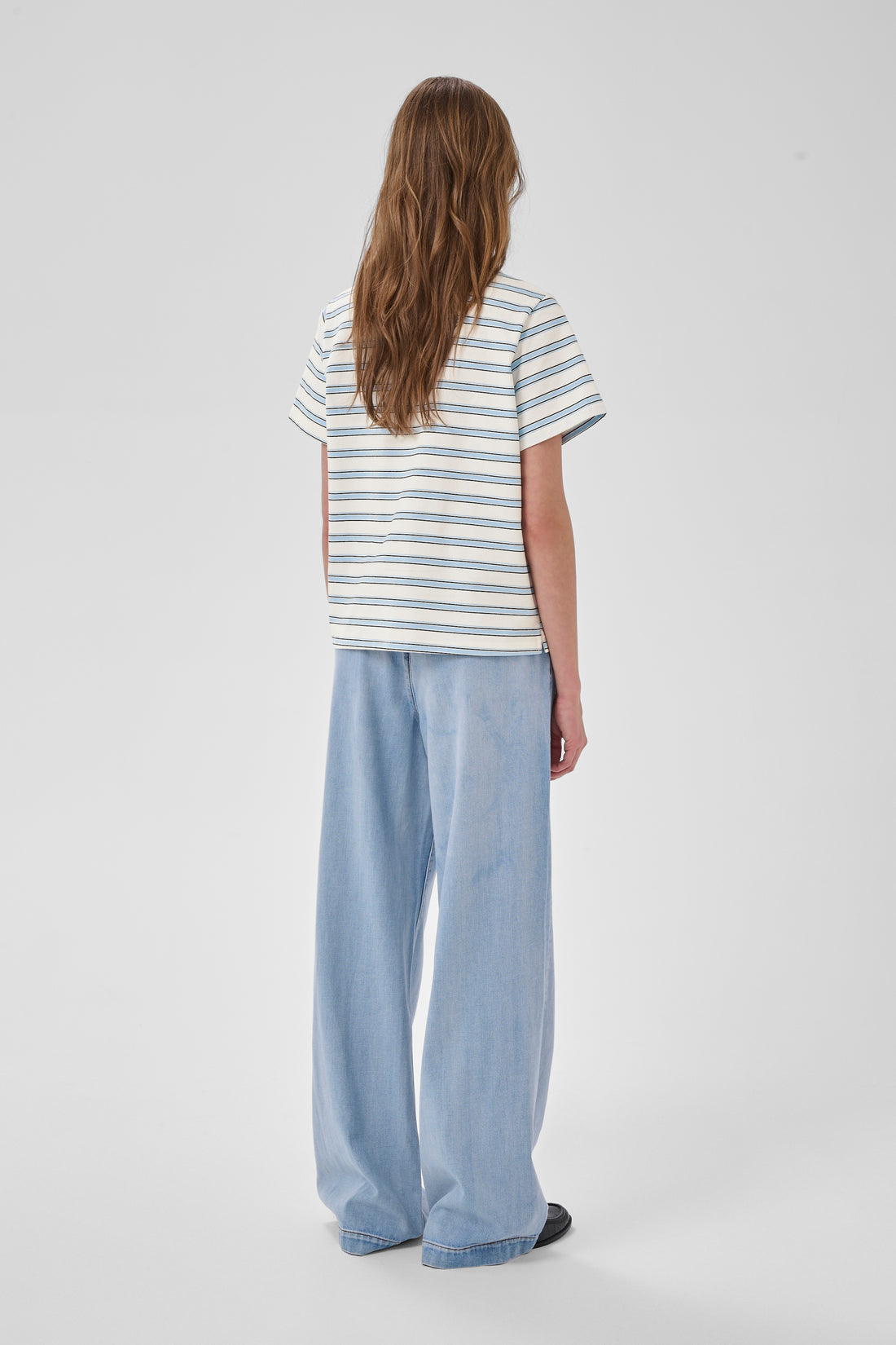My Essential Wardrobe MWAsla Polo Tee Snow White Striped
