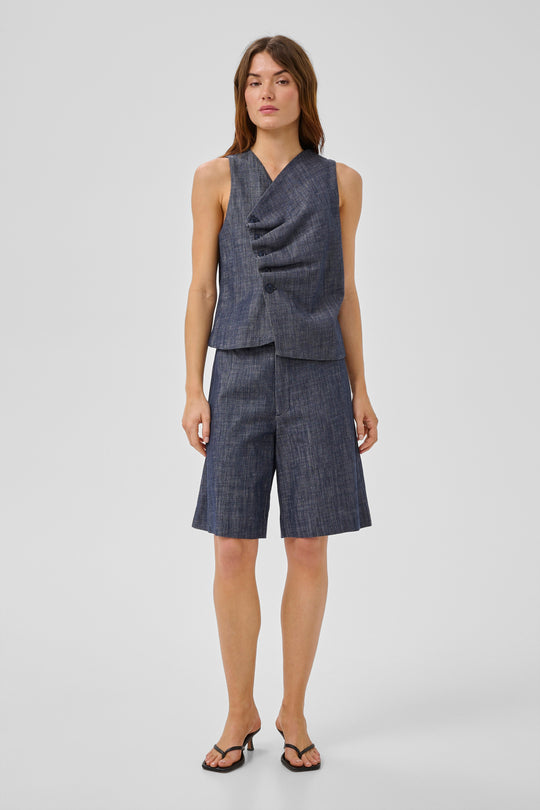 My Essential Wardrobe MWDazzie City Shorts Dark Blue Wash