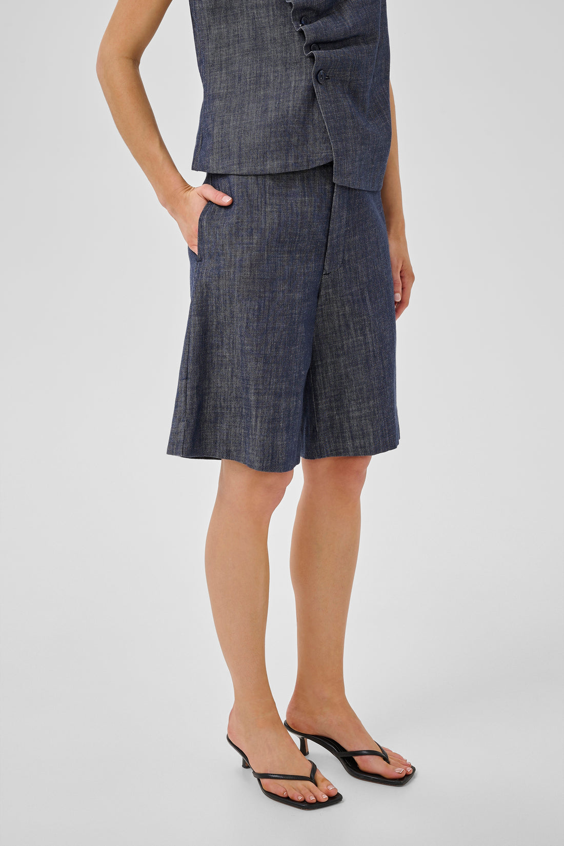 My Essential Wardrobe MWDazzie City Shorts Dark Blue Wash