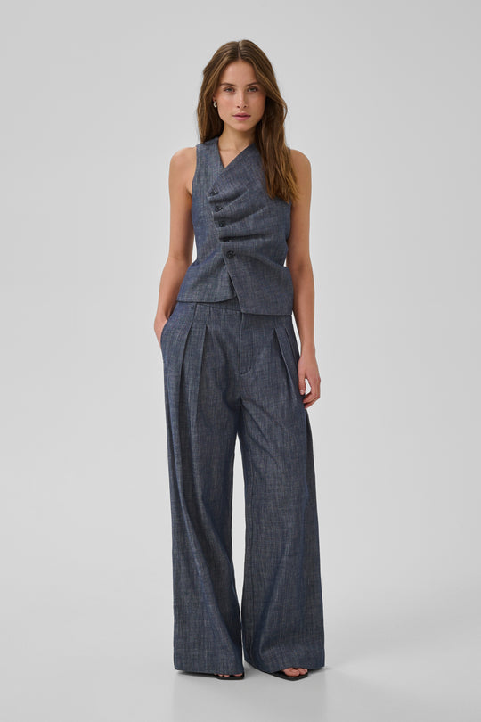 My Essential Wardrobe MWDazzie Top Dark Blue Wash