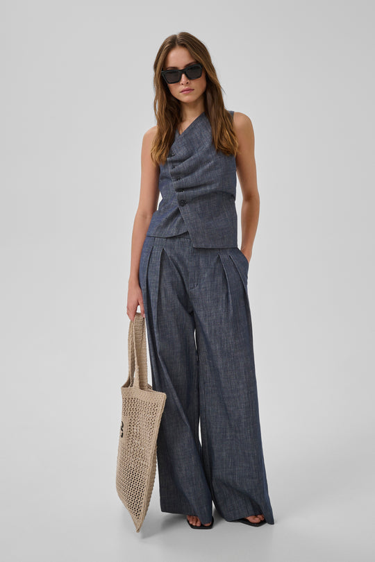 My Essential Wardrobe MWDazzie Top Dark Blue Wash