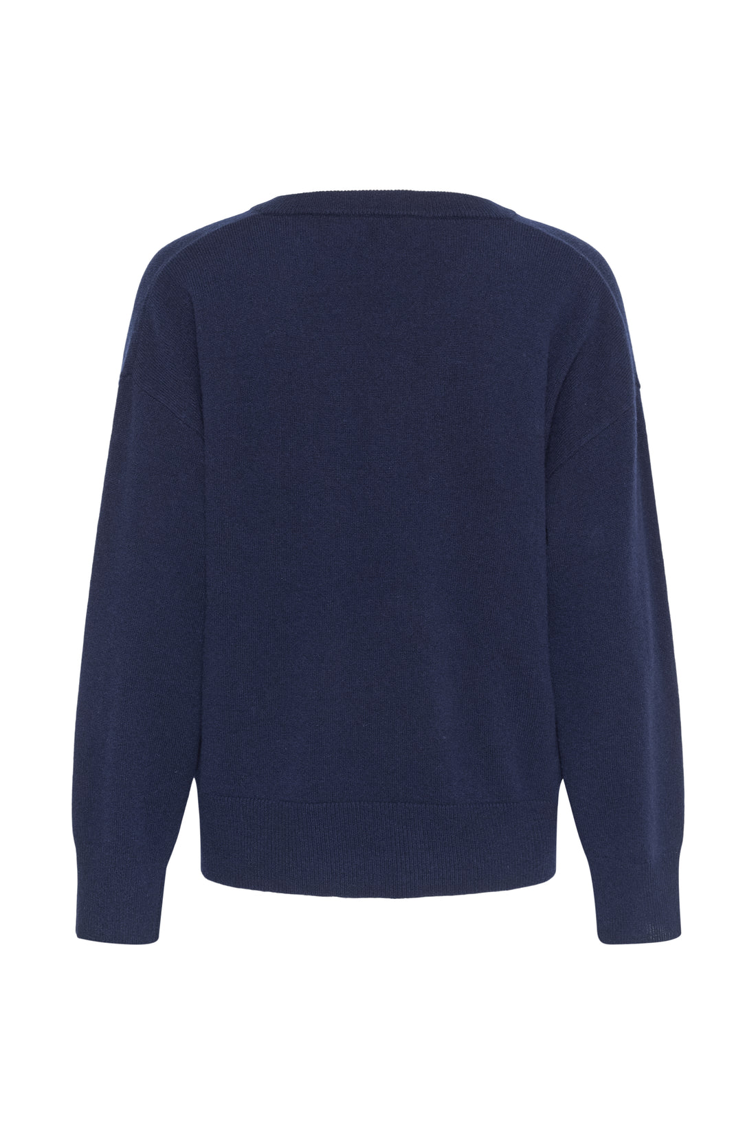 My Essential Wardrobe MWJola V-Neck Knit Pullover Dark Sapphire Blue