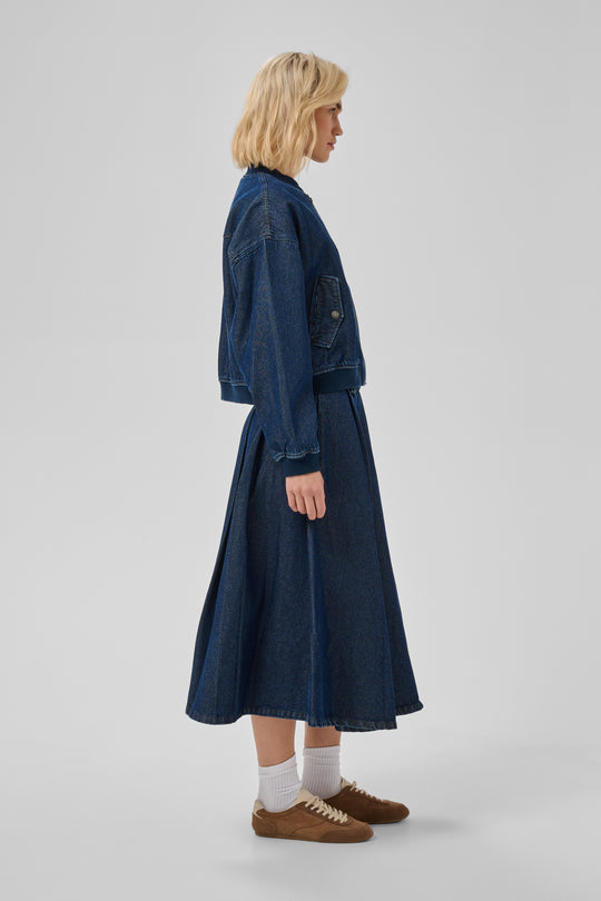 My Essential Wardrobe Denim Skirt MWMegan 185 Dark Blue Wash