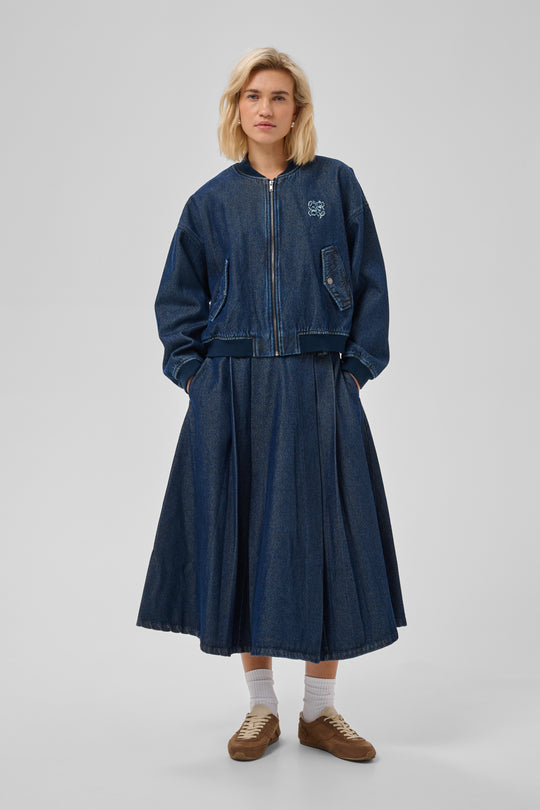 My Essential Wardrobe Denim Skirt MWMegan 185 Dark Blue Wash