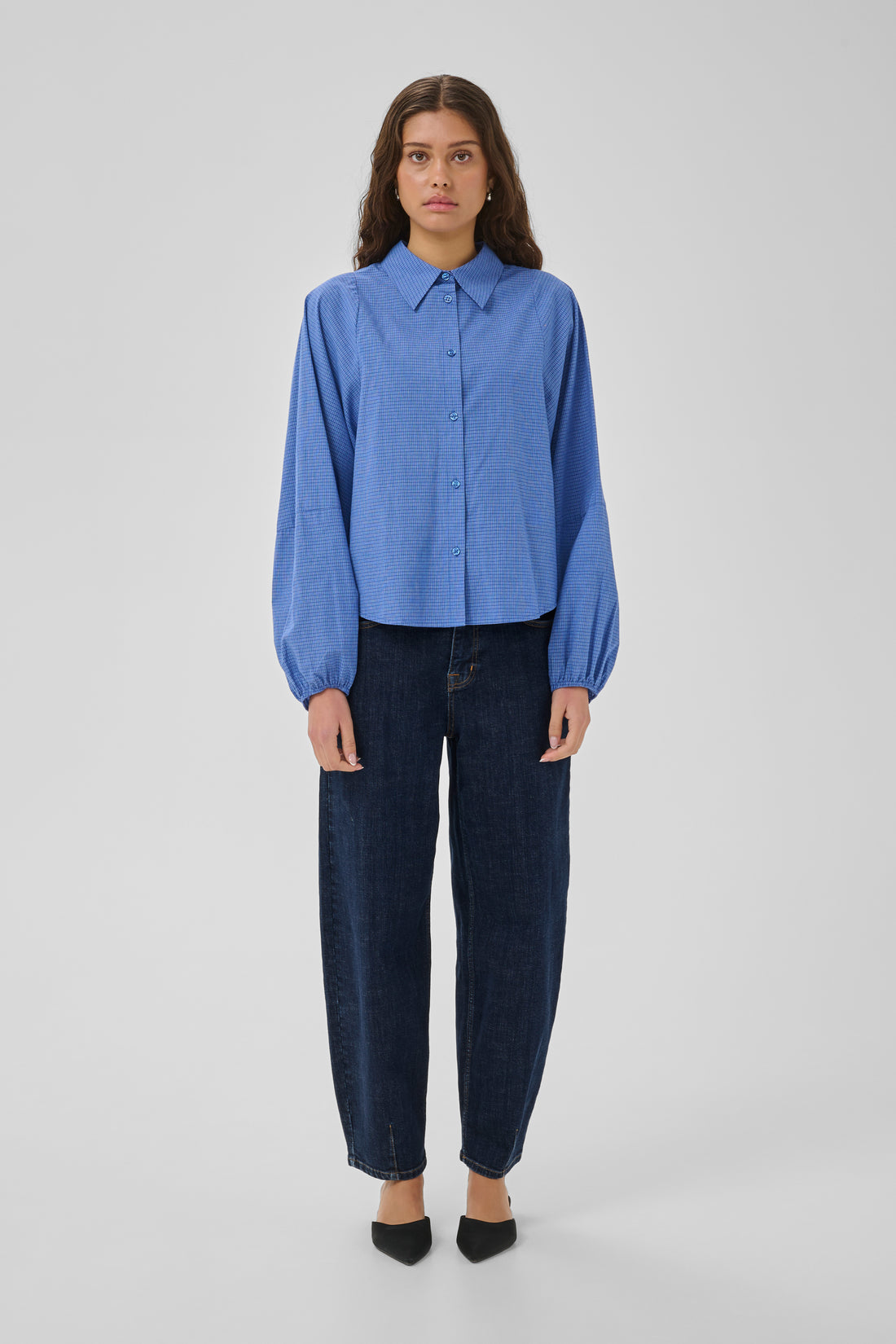My Essential Wardrobe Jeans Barrel MWLucy 187 Dark Blue Un-Wash
